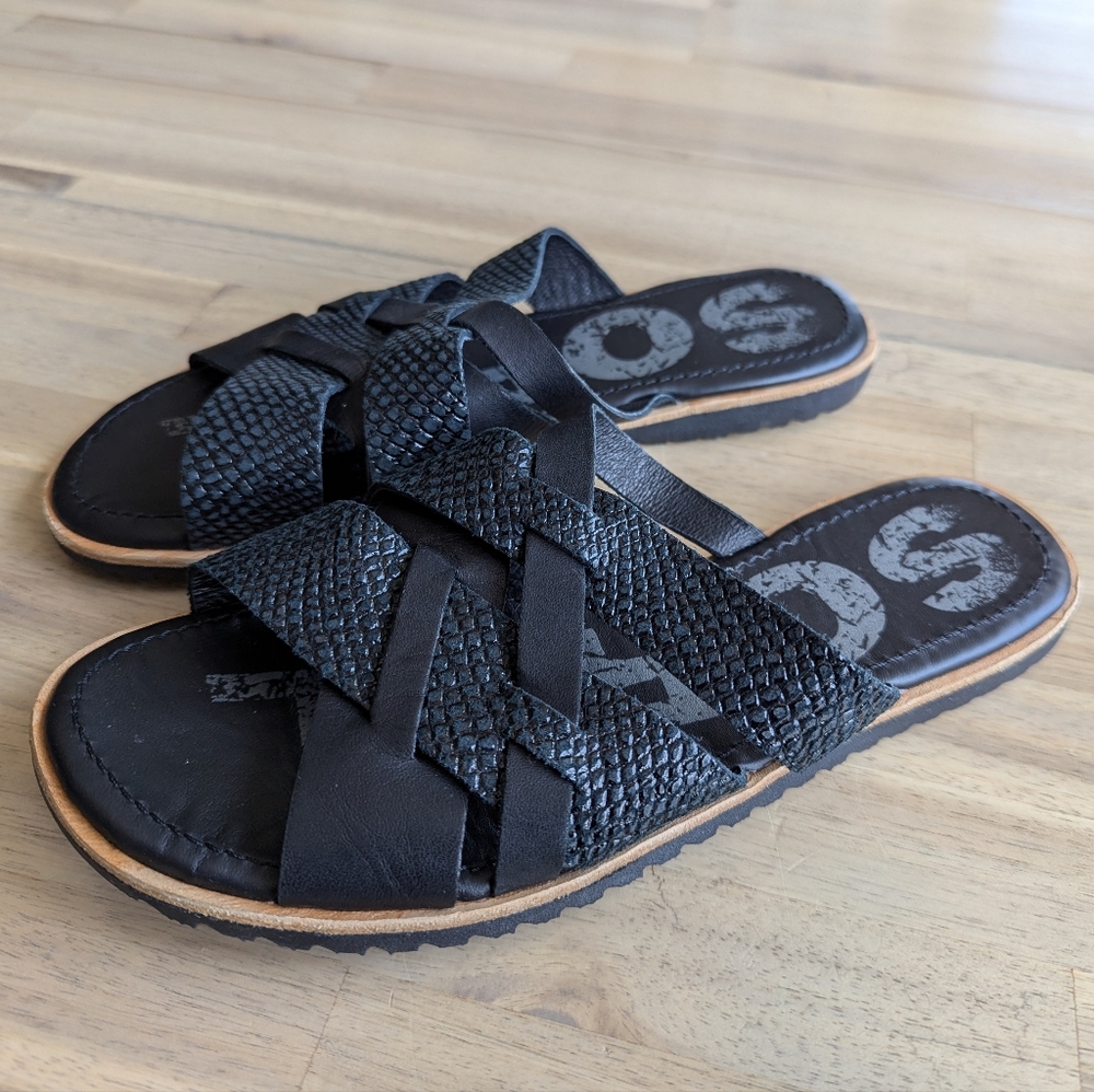Sorel Ella Slide Crux Snake Skin Sandals